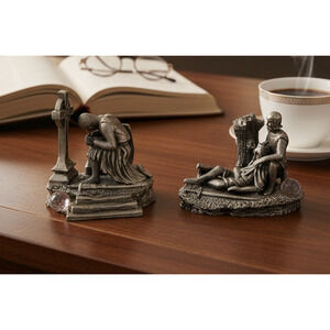 Tudor Mint Fantasy & Legend King Arthur & Sir Galahad Pewter Figurines 2.75"